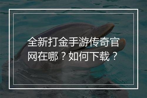 全新打金手游传奇官网在哪？如何下载？