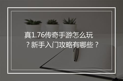 真1.76传奇手游怎么玩？新手入门攻略有哪些？