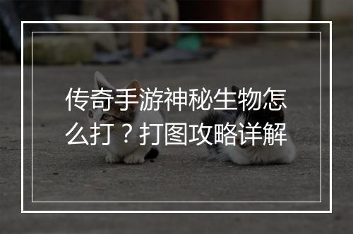 传奇手游神秘生物怎么打？打图攻略详解