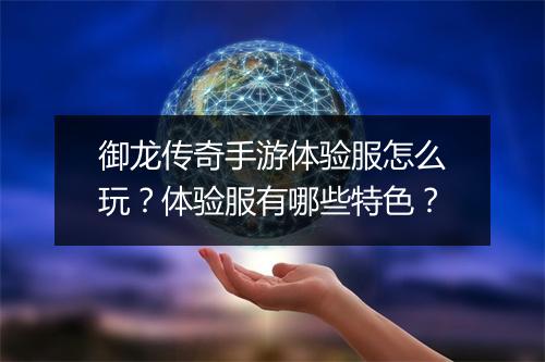 御龙传奇手游体验服怎么玩？体验服有哪些特色？