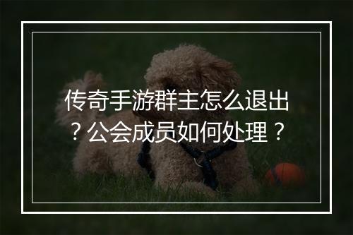传奇手游群主怎么退出？公会成员如何处理？