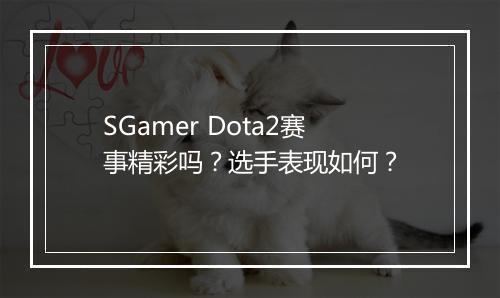 SGamer Dota2赛事精彩吗？选手表现如何？