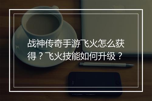 战神传奇手游飞火怎么获得？飞火技能如何升级？