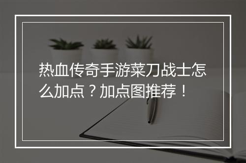 热血传奇手游菜刀战士怎么加点？加点图推荐！