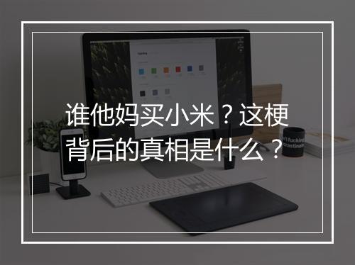 谁他妈买小米？这梗背后的真相是什么？
