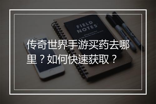 传奇世界手游买药去哪里？如何快速获取？