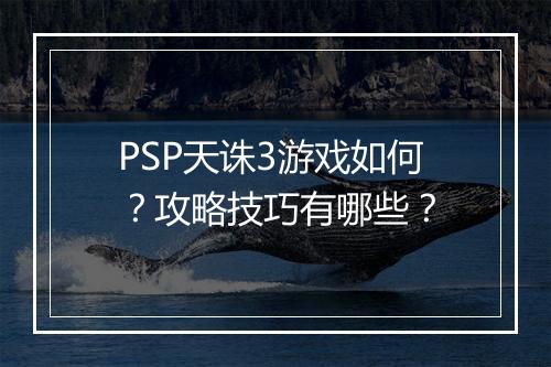 PSP天诛3游戏如何？攻略技巧有哪些？