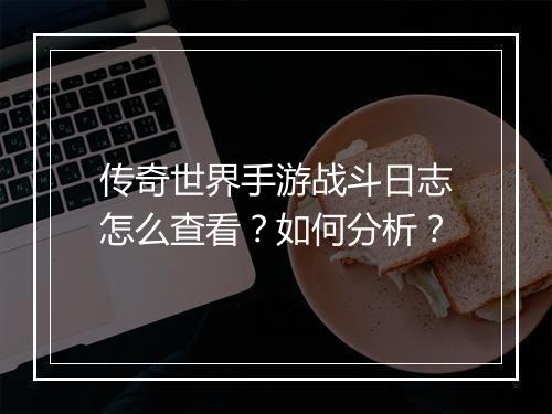 传奇世界手游战斗日志怎么查看？如何分析？
