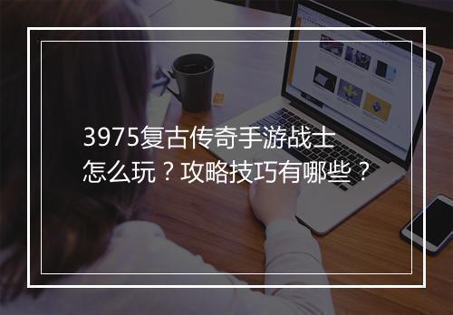 3975复古传奇手游战士怎么玩？攻略技巧有哪些？