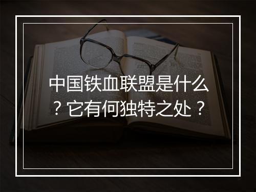 中国铁血联盟是什么？它有何独特之处？