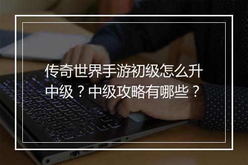 传奇世界手游初级怎么升中级？中级攻略有哪些？