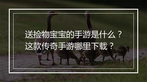 送捡物宝宝的手游是什么？这款传奇手游哪里下载？