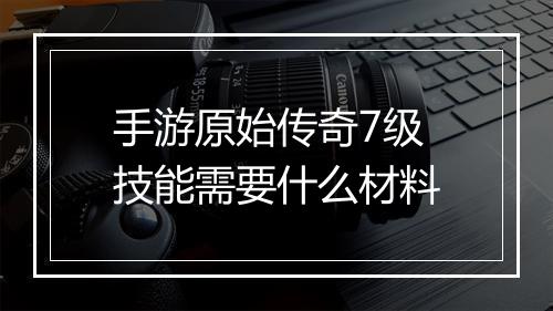 手游原始传奇7级技能需要什么材料