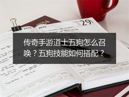 传奇手游道士五狗怎么召唤？五狗技能如何搭配？