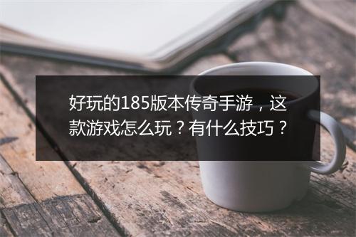 好玩的185版本传奇手游，这款游戏怎么玩？有什么技巧？