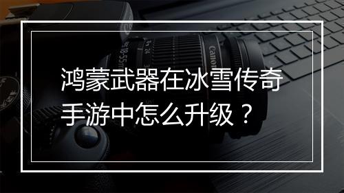 鸿蒙武器在冰雪传奇手游中怎么升级？