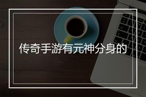 传奇手游有元神分身的