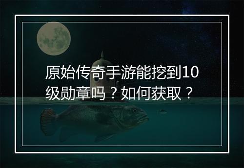 原始传奇手游能挖到10级勋章吗？如何获取？