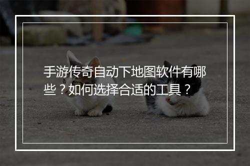 手游传奇自动下地图软件有哪些？如何选择合适的工具？