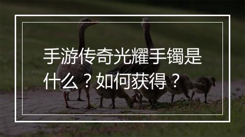 手游传奇光耀手镯是什么？如何获得？