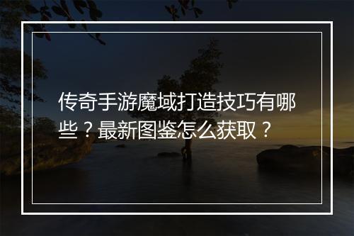 传奇手游魔域打造技巧有哪些？最新图鉴怎么获取？