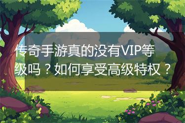 传奇手游真的没有VIP等级吗？如何享受高级特权？