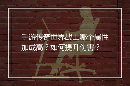 手游传奇世界战士哪个属性加成高？如何提升伤害？
