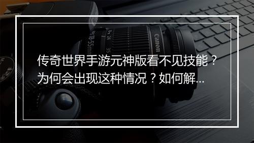 传奇世界手游元神版看不见技能？为何会出现这种情况？如何解决？