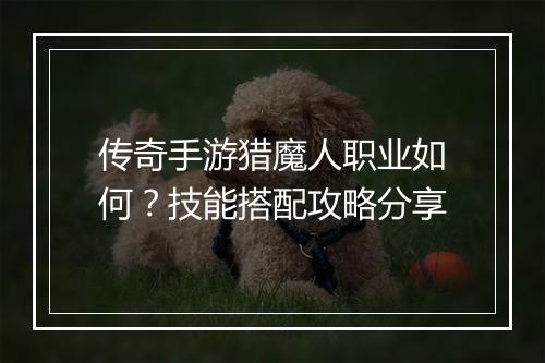 传奇手游猎魔人职业如何？技能搭配攻略分享