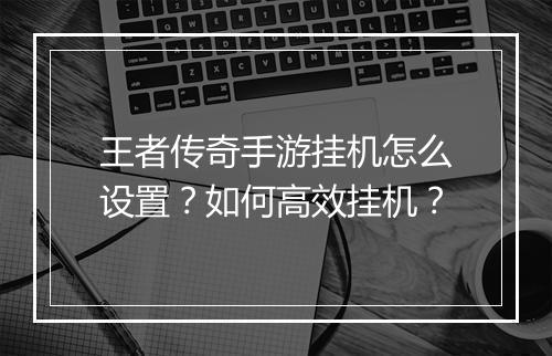 王者传奇手游挂机怎么设置？如何高效挂机？