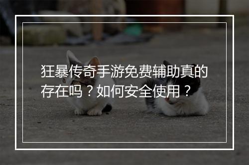 狂暴传奇手游免费辅助真的存在吗？如何安全使用？