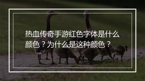 热血传奇手游红色字体是什么颜色？为什么是这种颜色？