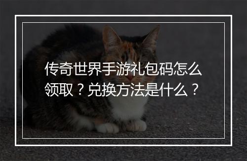 传奇世界手游礼包码怎么领取？兑换方法是什么？