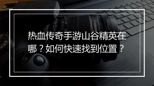 热血传奇手游山谷精英在哪？如何快速找到位置？