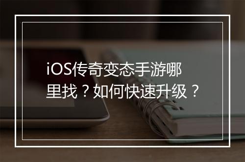 iOS传奇变态手游哪里找？如何快速升级？