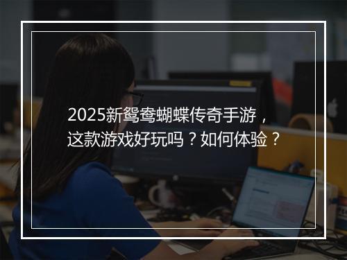 2025新鸳鸯蝴蝶传奇手游，这款游戏好玩吗？如何体验？
