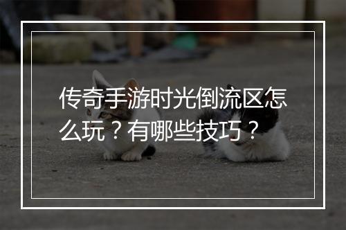 传奇手游时光倒流区怎么玩？有哪些技巧？