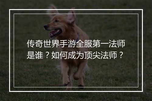 传奇世界手游全服第一法师是谁？如何成为顶尖法师？