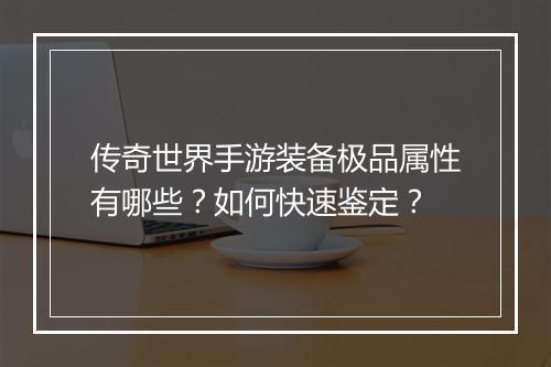 传奇世界手游装备极品属性有哪些？如何快速鉴定？