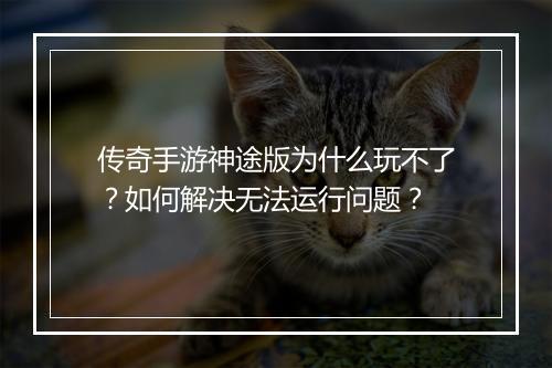 传奇手游神途版为什么玩不了？如何解决无法运行问题？