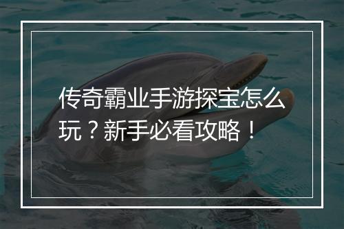 传奇霸业手游探宝怎么玩？新手必看攻略！