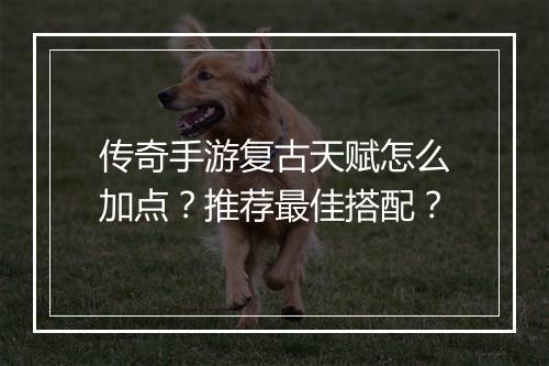 传奇手游复古天赋怎么加点？推荐最佳搭配？