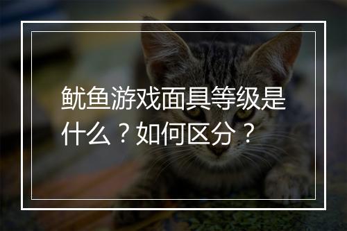 鱿鱼游戏面具等级是什么？如何区分？