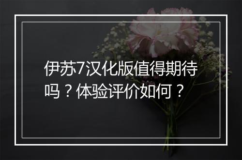伊苏7汉化版值得期待吗？体验评价如何？