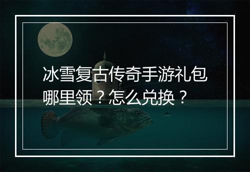 冰雪复古传奇手游礼包哪里领？怎么兑换？