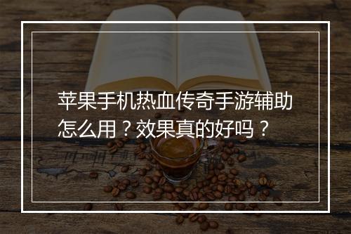 苹果手机热血传奇手游辅助怎么用？效果真的好吗？