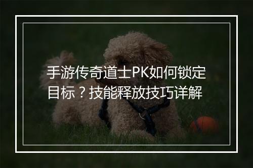 手游传奇道士PK如何锁定目标？技能释放技巧详解