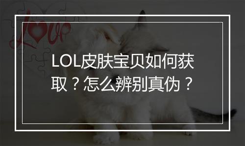 LOL皮肤宝贝如何获取？怎么辨别真伪？