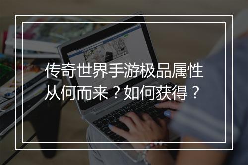 传奇世界手游极品属性从何而来？如何获得？
