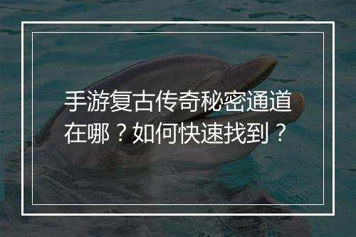 手游复古传奇秘密通道在哪？如何快速找到？